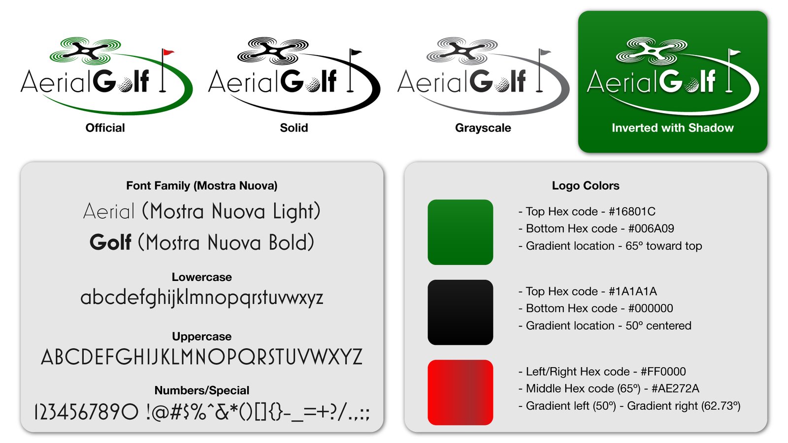 Aerial Golf logo system