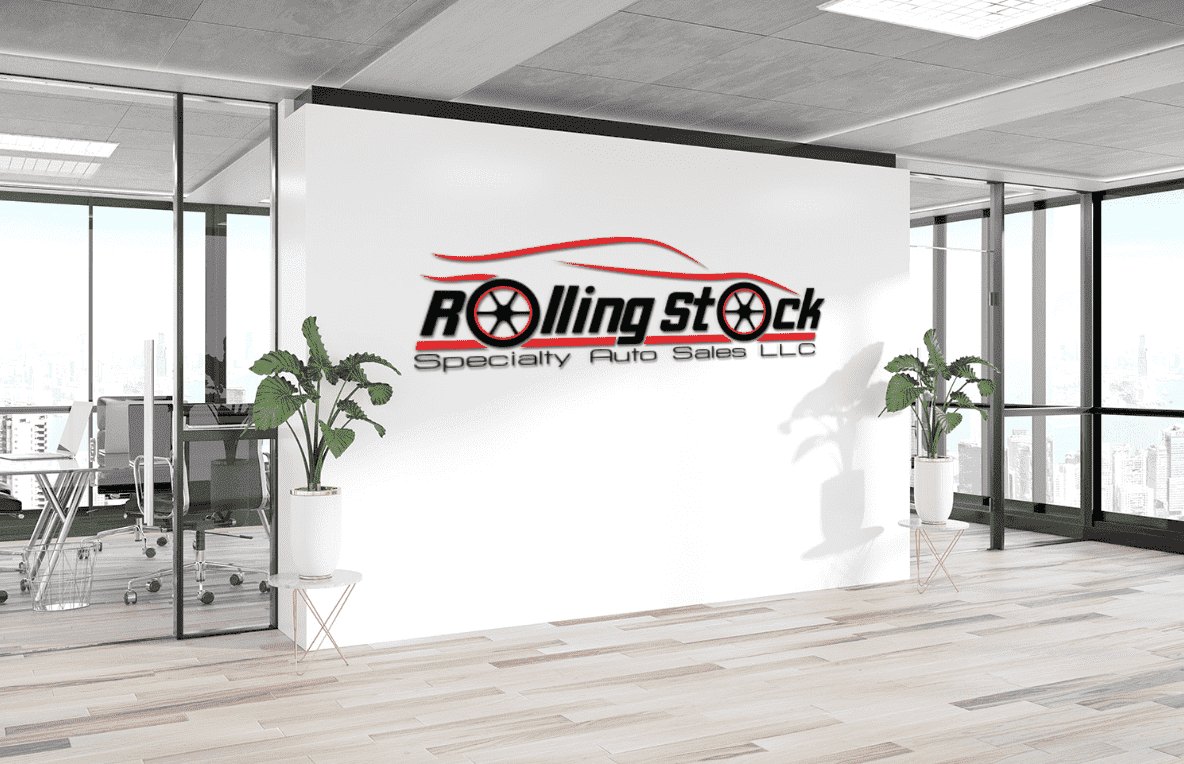 Rolling Stock logo on office wall