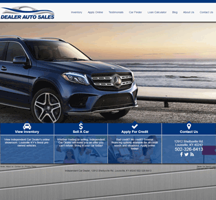 Dealer homepage