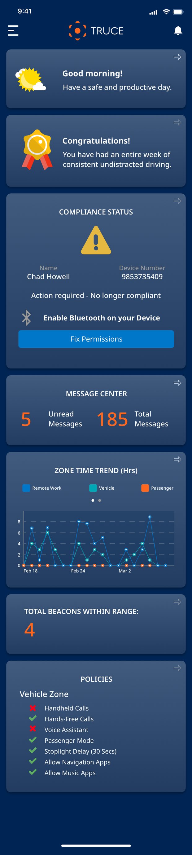 Dark mode dashboard