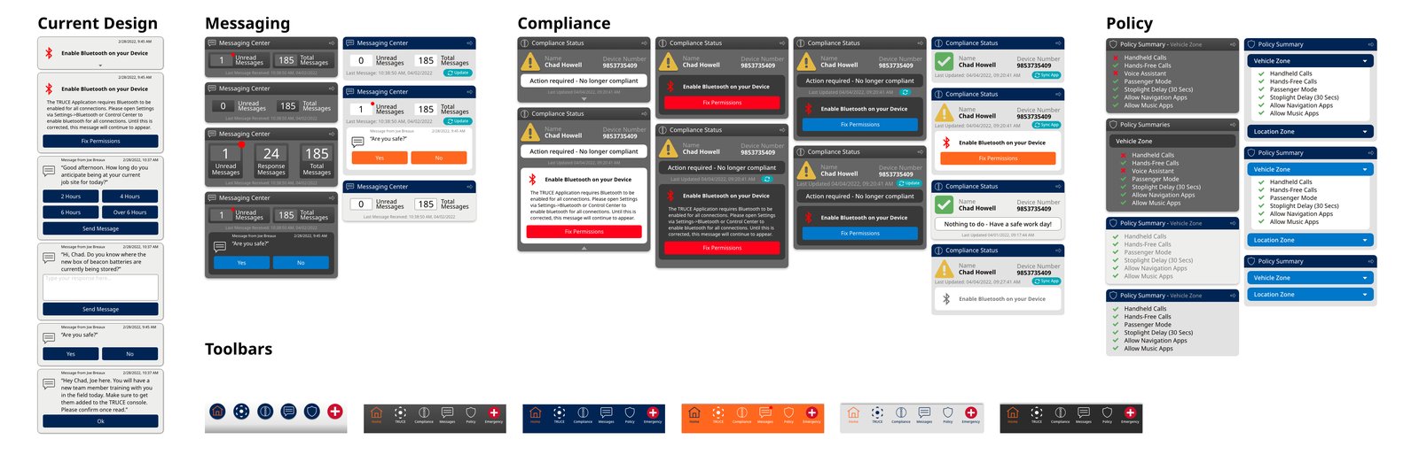 Panel and widget designs
