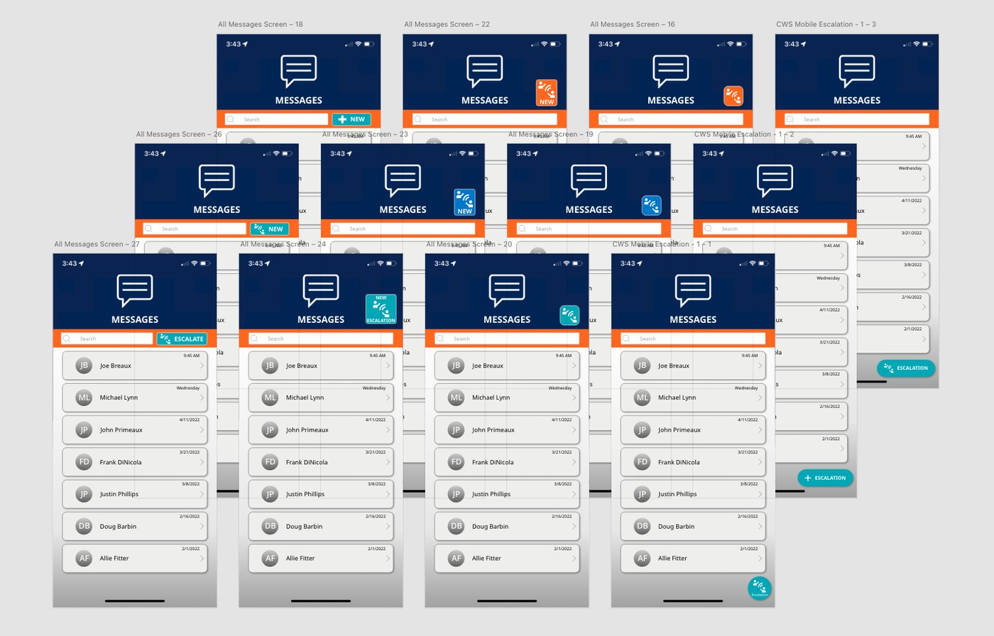 Escalation message drafts